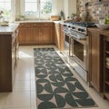 Lahome Semi Circle Easy Jute Kitchen Runner Rug, Green 2x8 Washable Runner | Non Slip Lightweight Stain Resistant Indoor Outdoor Long Carpet for Entryway Hallway Laundry
