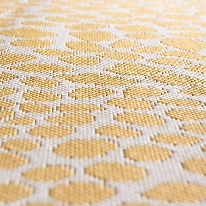 Unique Loom Jill Zarin Outdoor Collection Area Rug - Cape Town (9' x 12' Rectangle, Yellow Ivory/ Ivory)