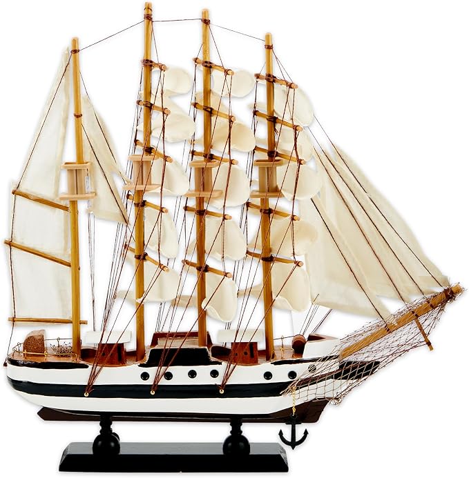 Zingz & Thingz Ahoy Collection Wooden Passat Ship Model, 13x2.75x12
