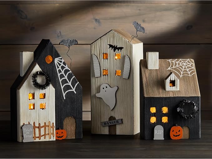 Mud Pie Led Wood Haunted House, Trick