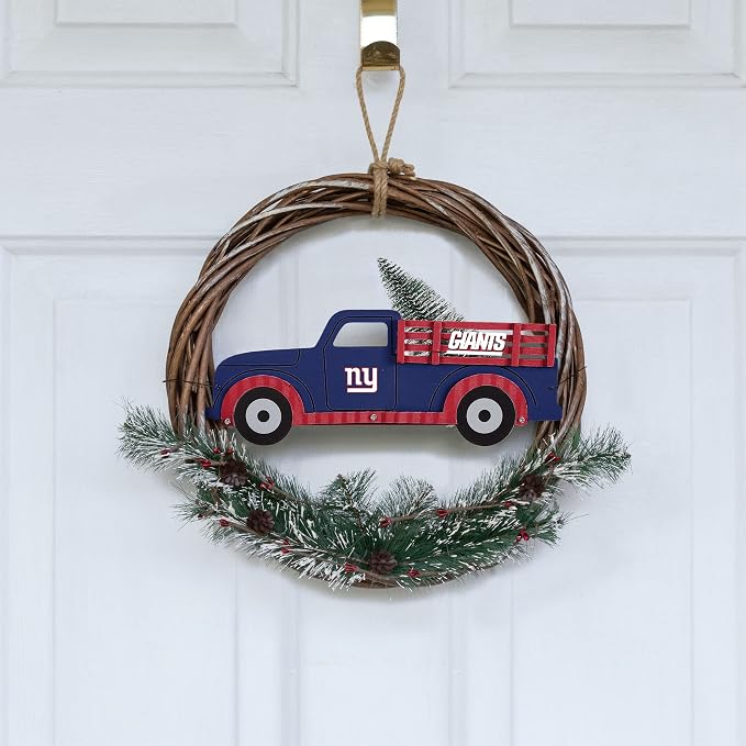 FOCO NFL Unisex-Adult NFL Team Logo Holiday Wreath with Truck