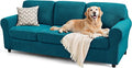 SUBRTEX 7 Pieces Stretch Sofa Slipcover Sets Couch Cover Sets Backrest Cushion Covers Furniture Protector Collection Set for Oversize Sofa Loveseat Chair Slip Covers(Large, Teal)