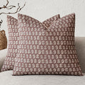 Foindtower Set of 2 Decorative Neutral Floral Print Throw Pillow Covers Vintage Accent Farmhouse Cushion Covers Boho Home Decor for Sofa Couch Chair Bedroom Living Room,20×20 Inch,Wine Red
