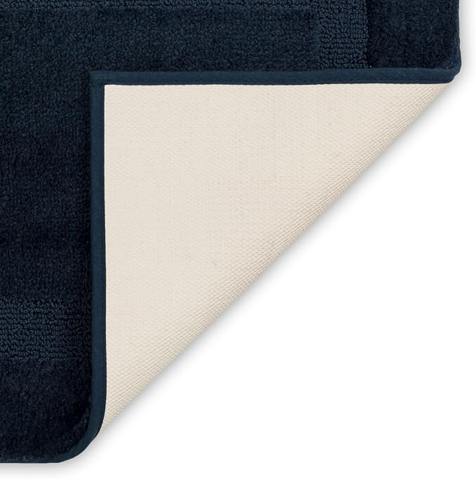 Mohawk Home Prestige Casual Solid Navy Blue 1' 8" X 2' 10" Bath Mat Perfect for Bathroom