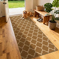 Washable 2x8 Moroccan Trellis Easy Jute Runner Rug, Khaki Neutral Boho Outdoor Indoor farmhouse Patio Area Rugs, Woven Lightweight Non Slip Long Runner Carpet Door Mat for Hallway Kitchen 6ft Entryway
