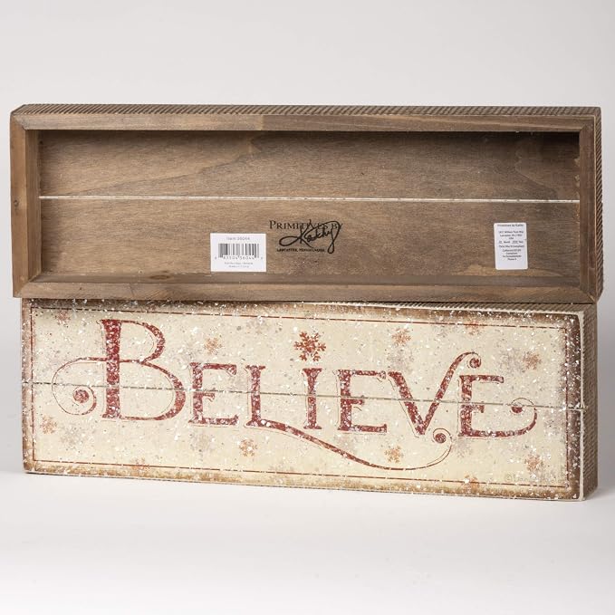 Primitives by Kathy Nordic Box Sign, Believe