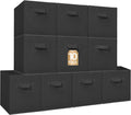 STORAGE MANIAC Storage Cubes, 11 Inch Collapsible Storage Bins with Handles, 10 Pack Fabric Foldable Bins for Organization, Durable Storage Bins for Closet, Shelves, Offices, Toys, 10-Pack Black