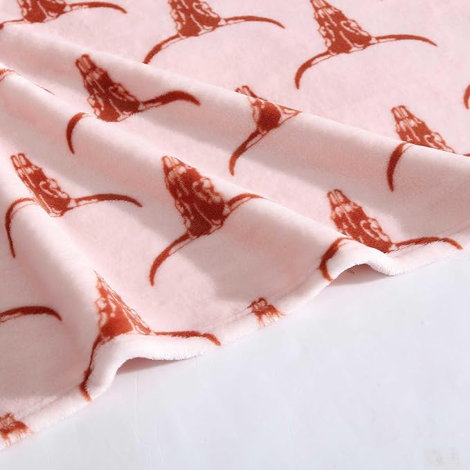 Wrangler - Blanket, Super Soft Plush Bedding, Yellowstone Inspired Throw Blanket for Couch or Bed (Steer Head Peach, 50" x 70")