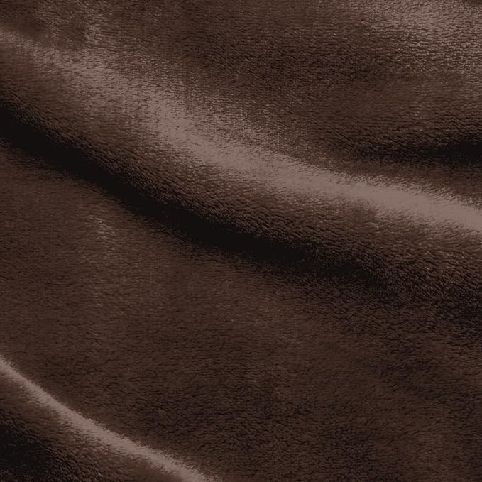 Elegant Comfort ™ Luxury Velvety Softness Fuzzy Plush Micro-Velour Ultra-Soft Blanket, California King, Chocolate Brown