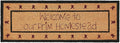 VHC Brands Coir Welcome Door Mat, Entry Rug, with PVC Backing, for Indoor Outdoor Use, Connell Collection, Rectangle 17x48 Doormat, Welcome to Our Prim Homestead, Natural