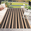Black and Tan Indoor Outdoor Rug 5x7ft, Cotton Striped Layering Rug Woven Large Patios Rug Washable Modern Area Rug Carpet for Farmhouse Bedroom Living Room Balcony Patio Backyard Decor
