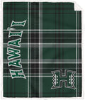 NCAA Hawaii Rainbow Warriors Playmaker Plaid Ultra Cozy Sherpa Throw