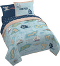 One Piece Luffy Queen Comforter Set 7 Piece Soft Anime Bedding, Multi | Bed in a Bag, Comforter Sheets Shams Pillowcases, Official Product, Soft Microfiber, Machine Washable, Gift for Fans