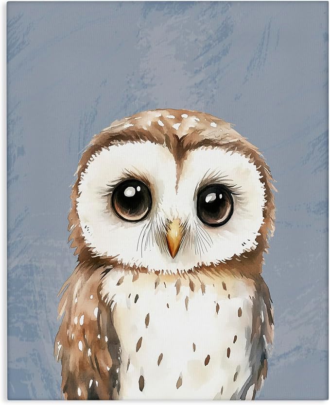 Sweet Woodland Owl Nursery, 24 x 30 Inch Canvas Wall Art | Stupell Industries · By Christine Simpson Art · Ready to hang · Charming for nursery or kids room · Made in USA