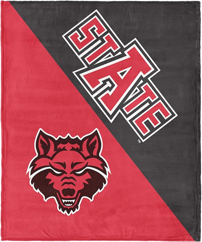 Northwest NCAA Silk Touch Throw Blanket, Ultra Soft Plush Polyester, Lightweight Warm Decorative Fan Gift, 46 x 60 in