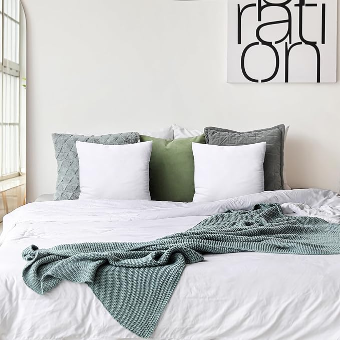 Utopia Bedding 14x14 Pillow Inserts, Set of 2, White – Indoor Decorative Throw Pillows for Bed, Sofa & Couch – Soft, Supportive & Fluffy Cushion Inserts