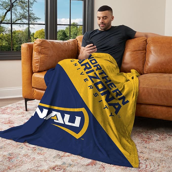 Northwest NCAA Silk Touch Throw Blanket, Ultra Soft Plush Polyester, Lightweight Warm Decorative Fan Gift, 46 x 60 in