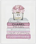 Soft Pink Rose Bookstack Floral, 16 x 20 Inch Canvas Wall Art | Stupell Industries · By Amanda Greenwood · Ready to hang · Elegant gift for home decor · Made in USA