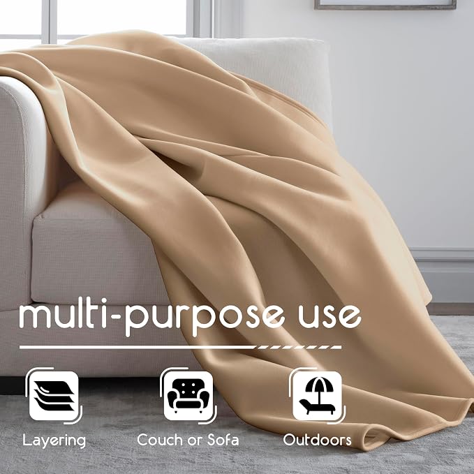 Vellux Original Blanket, King Size, 108x90, Beige | Soft Nylon Insulated, Lightweight, Machine Washable, All Season, Pet Friendly, Wont Pill or Lint