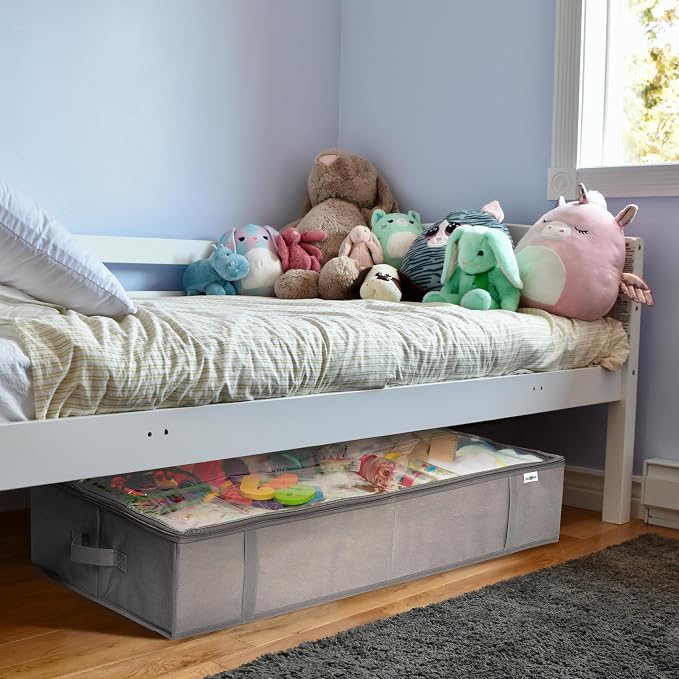 StorageExpert Closet Organizers and Storage - Maximize Space with Under Bed Storage Containers & Clothes Storage - Ideal Closet Organizer, Toy Storage Organizer & Underbed Storage (Grey, 2 Pack)