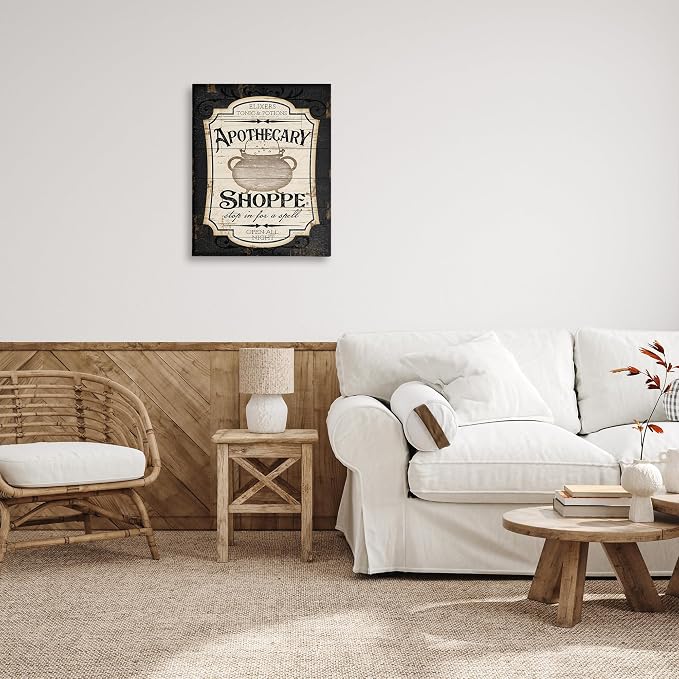 Stupell Industries 'Apothecary Shoppe Spooky Sign', Canvas Art, 24 x 30 Inches, Easy to Hang and Sturdy, Made in USA, by Jennifer Pugh