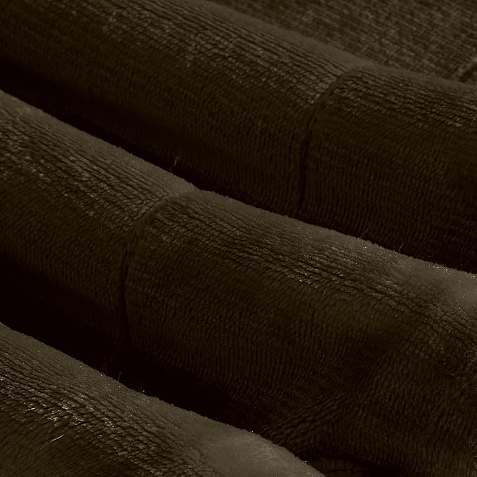 Elegant Comfort Ultra Soft Reversible Flannel Sherpa Blanket - Cozy Silky Fleece Throw for Couch, Bed - Plush Fuzzy Warm Winter Blanket for Gift, Twin XL, Brown
