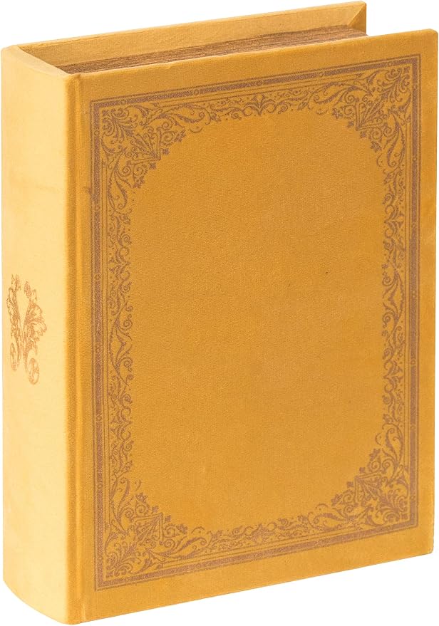 Decorative Vintage Book Shaped Trinket Storage Box - Yellow