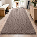 PURRUGS Dirt Trapping Door Mat 32" x 70", Non-Slip Machine Washable Entry Rug, Dog Doormat, Indoor Front Door Mat, Super Absorbent Entryway Rug for Muddy Shoes & Paws, Grayish Brown