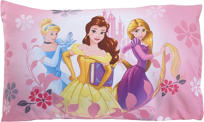 Disney Pretty Princess Toddler Bed, 4 Piece Set, Pink