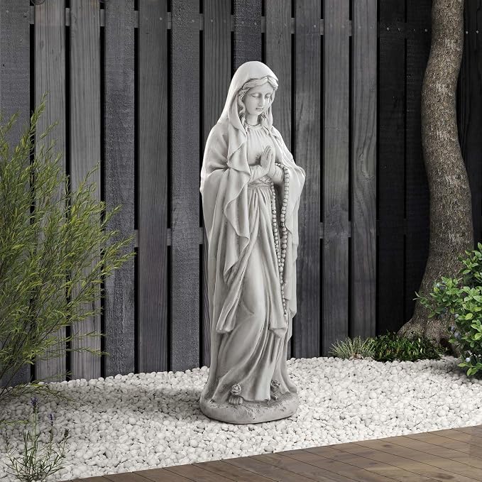 Virgin Mary Praying Statue, Large 30inch Outdoor Religious Sculpture | Blessed Mother Mary Statues Catholic, Durable Weather MGO Stone Carving Decorations, for Home,Yard,Patio,Forch