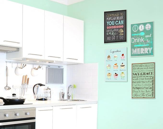 Stupell Home Décor Cupcakes Textual Kitchen Wall Plaque, 10 x 0.5 x 15, Proudly Made in USA