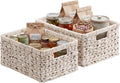 StorageWorks Large Wicker Baskets for Storage,White Wicker Baskets,2-Pack | Water Hyacinth Storage Baskets for Organizing,Wicker Storage Baskets for Shelves,Pantry Organizers and Storage,Woven Baskets