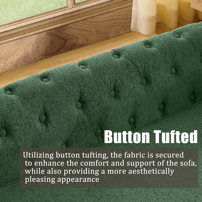 Large Dog Couch, for Large & Extra Large Dogs | Removable & Washable | No Assembly Required | Breathable Linen Fabric | Soft Foam |Floor-friendly sofa legs | Olive Green