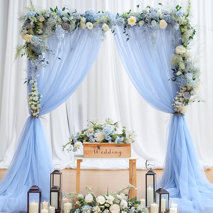 20ft x 15ft Baby Blue Tulle Backdrop Curtain - Image 8