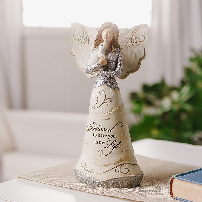 Pavilion Gift Company - Blessed - 7.5" Angel Holding a Bunny
