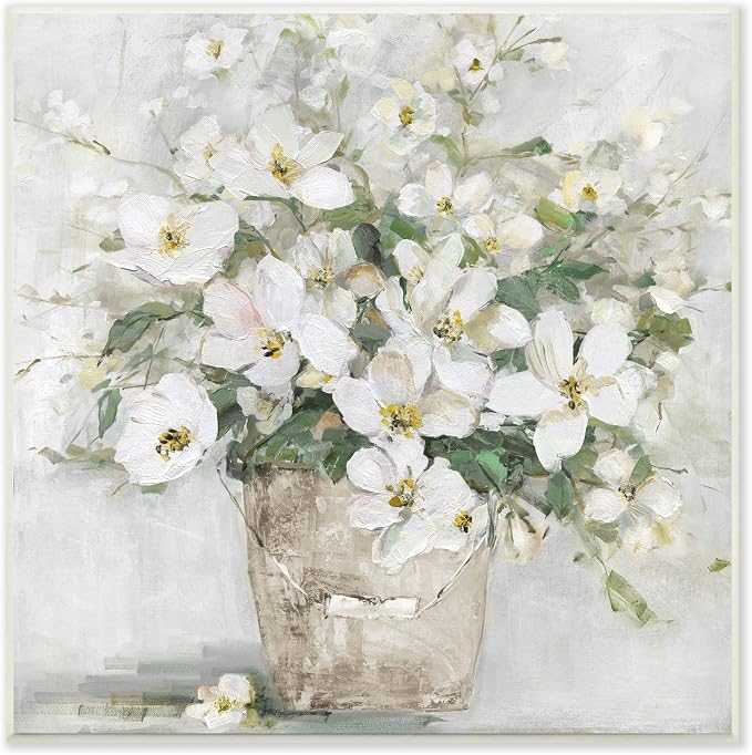 'Farmhouse Poppies Floral Blossom Bouquet'| Wall Plaque Art | Stupell Industries | 12 x 12 Inches, Easy to Hang and Sturdy, Made in USA, by Sally Swatland