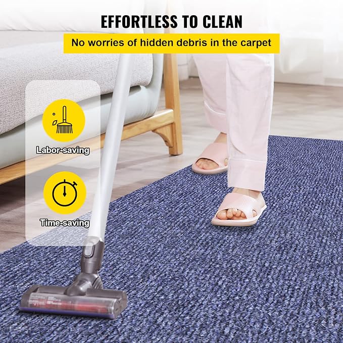 Happybuy 6 ft x 13 ft Deep Blue Marine Carpet for Boats Waterproof - 0.18" Thick Indoor Outdoor Rug Carpet Roll for Home Patio Porch Deck
