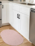 Unique Loom Collection Casual Transitional Solid Heathered Indoor/Outdoor Flatweave Area Rug (2' 2" x 3' 1" Oval, Whisper Pink/Ivory)