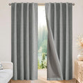 Joydeco Linen Blackout Curtains for Bedroom - 100% Light Blocking 1 Panels, Light Grey Drapes 100" W x 120" L, Thermal Insulated Room Darkening Curtains for Living Room, Rod Pocket & Back Tabs