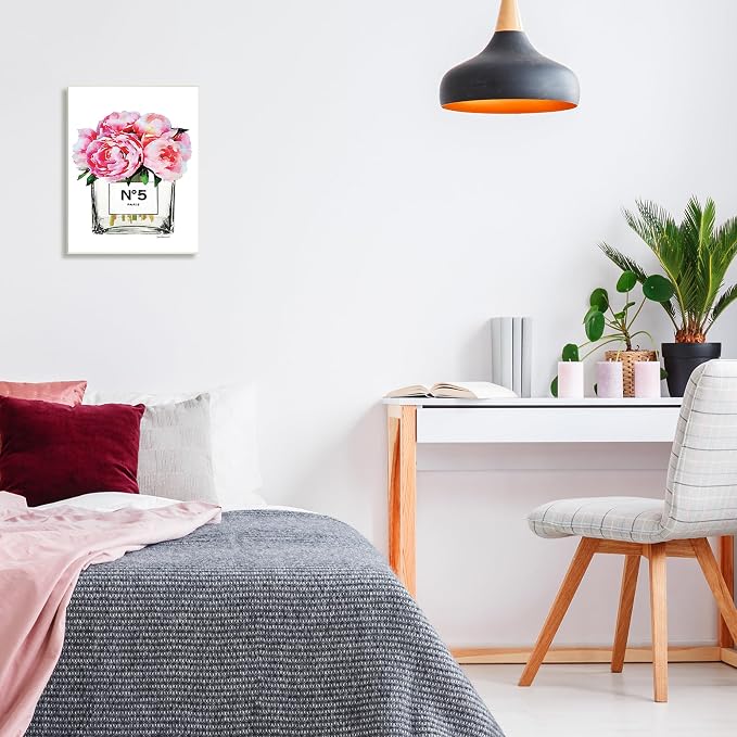 Stupell Industries Glam Paris Vase with Pink Peony Oversized Wall Plaque Art, Proudly Made in USA, 0.50" x 12.50" | Stupell Industries · By Amanda Greenwood · Ready to hang · Elegant gift for living room or bedroom · Made in USA