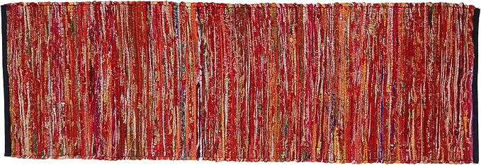 Ramanta Home Cotton Chindi Runner Rug - 2x6 ft Multi Color, Farmhouse Boho Runners for Living Room, Bedroom, Hallways, Patio, Kitchen | Soft Bohemian Floor Carpet for Home Decor - 24x36 Inches
