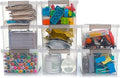 8Packs 3.2Qt Small Clear Storage Bins with Lids, Plastic | Containers with Lids for Crafts, Beads, Stationery, Toys and Accessories. Stackable to Save Space at Home,Office