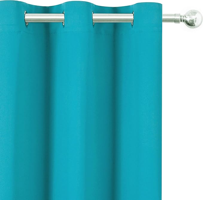 LEMOMO Teal Thermal Blackout Curtains/52 x 54 Inch/Set of 2 Panels Room Darkening Curtains for Bedroom