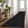 IOHOUZE Washable Exrea Long Hallway Runner Rug 3x16 Non Slip Rubber Backed Kitchen Runner Entryway Runner Indoor, Woven Rugs Floor Carpet for Kitchen Hall Entryway Stair, Black/Grey