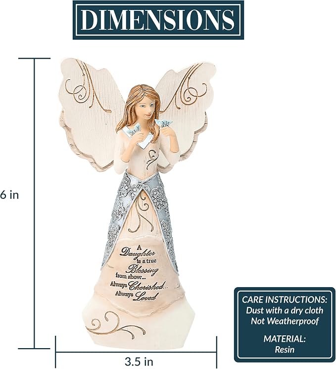 Pavilion- Daughter - 6" Angel Holding Butterflies,Beige