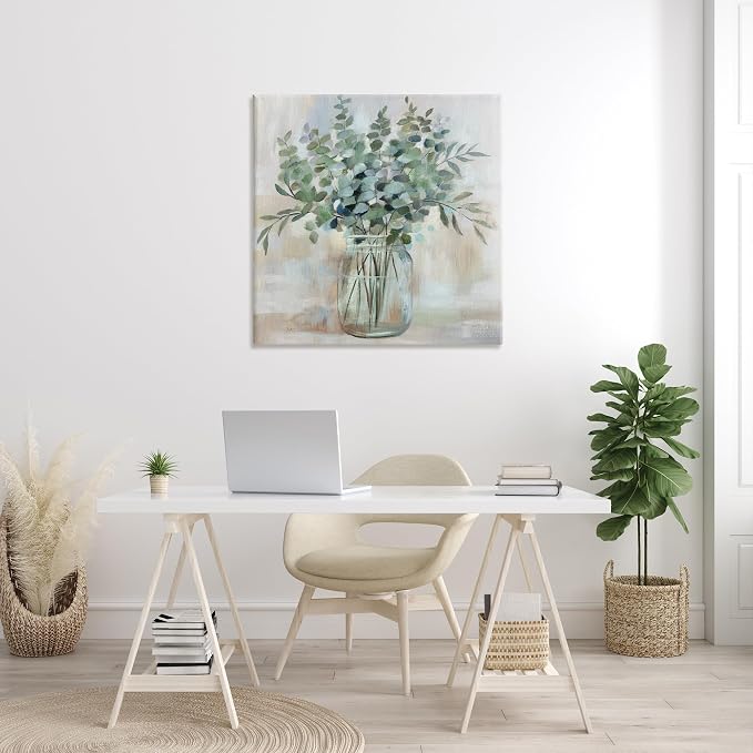 Soothing Eucalyptus Herb, 36 x 36 Inch Canvas Wall Art | Stupell Industries · By Nan · Ready to hang · Rustic farmhouse charm for kitchen or living spaces · Made in USA
