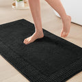 Madison Park Splendor Reversible 100% Cotton Bath Rug, 24 x 36, Black | Tufted Bathroom Mat, 3000 GSM, Hotel Quality, Luxurious Plush, Medium Pile, Absorbent, Quick Dry, OEKO-TEX, Shower Room Décor