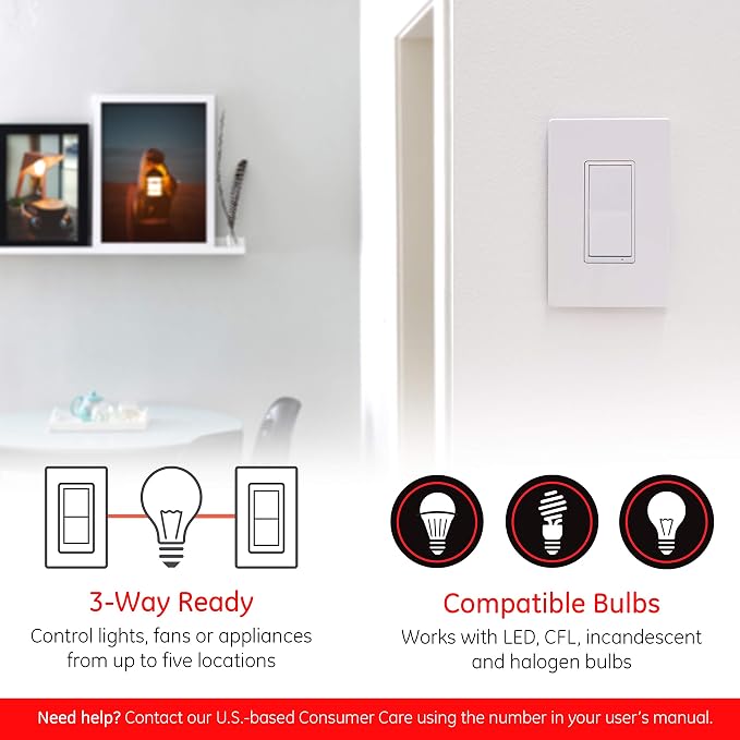Enbrighten Zigbee Smart Light Switch, QuickFit & SimpleWire, Pairs Directly with Echo Show 10, Echo Studio