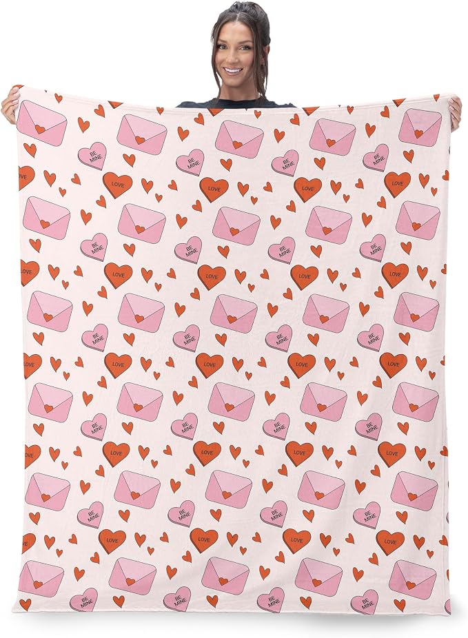NORTHWEST Valentine's Day, Send My Love, Silk Touch Throw Blanket 50 x 60 Inches