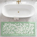 Madison Park Serene Tufted Bath Rug Cotton Absorbent, 24 x 60, Sage Green | Quick Dry, Soft Pile, Machine Washable, Floral Pattern, Plush, OEKO-TEX Certified